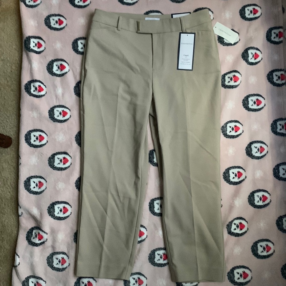 NWT Charter club capri khaki pants size 4